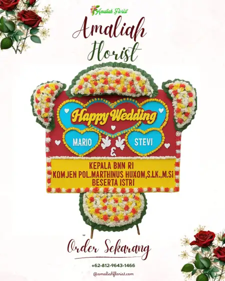 Papan Bunga Pernikahan Bunga Raya